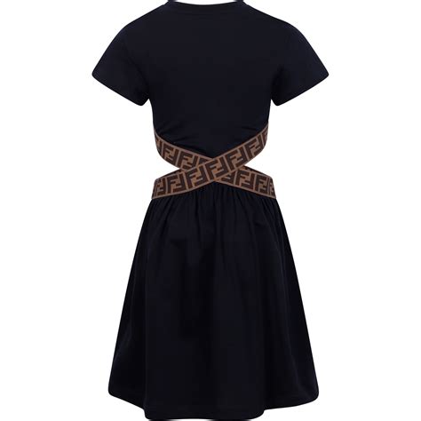 Fendi Crossed Belt Straps Dress in Black 